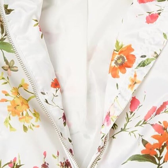 NEW Urban Republic Toddler Girls Sateen Bomber Jacket White Floral Size 12 Month - Picture 3 of 7